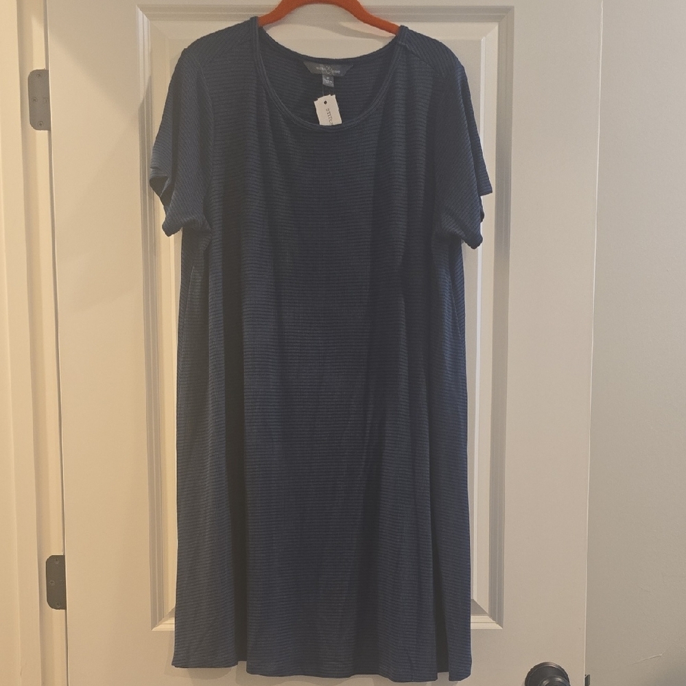 Market & Spruce Navy Striped Mini Dress
